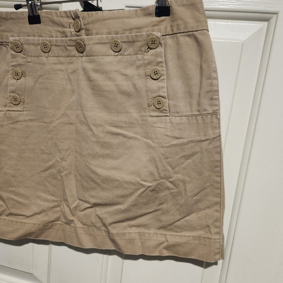 J. Crew Classic Twill Chino Skirt Preppy Casual Summer Khaki Size 8 - Picture 4 of 4